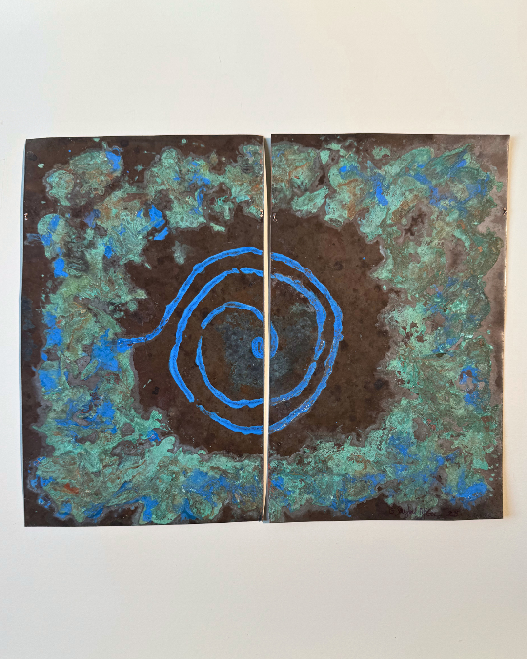 Blue Labyrinth Diptych